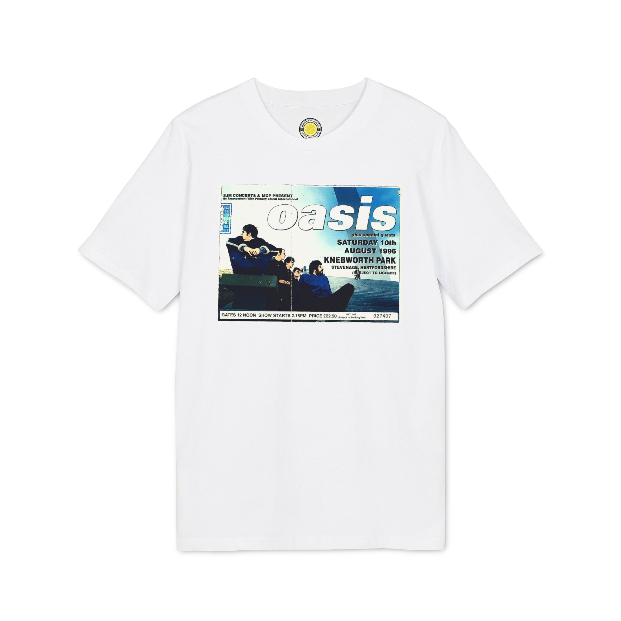 Knebworth 96 Ticket T-shirt (Navy, Light Blue, White, Black, Grey)