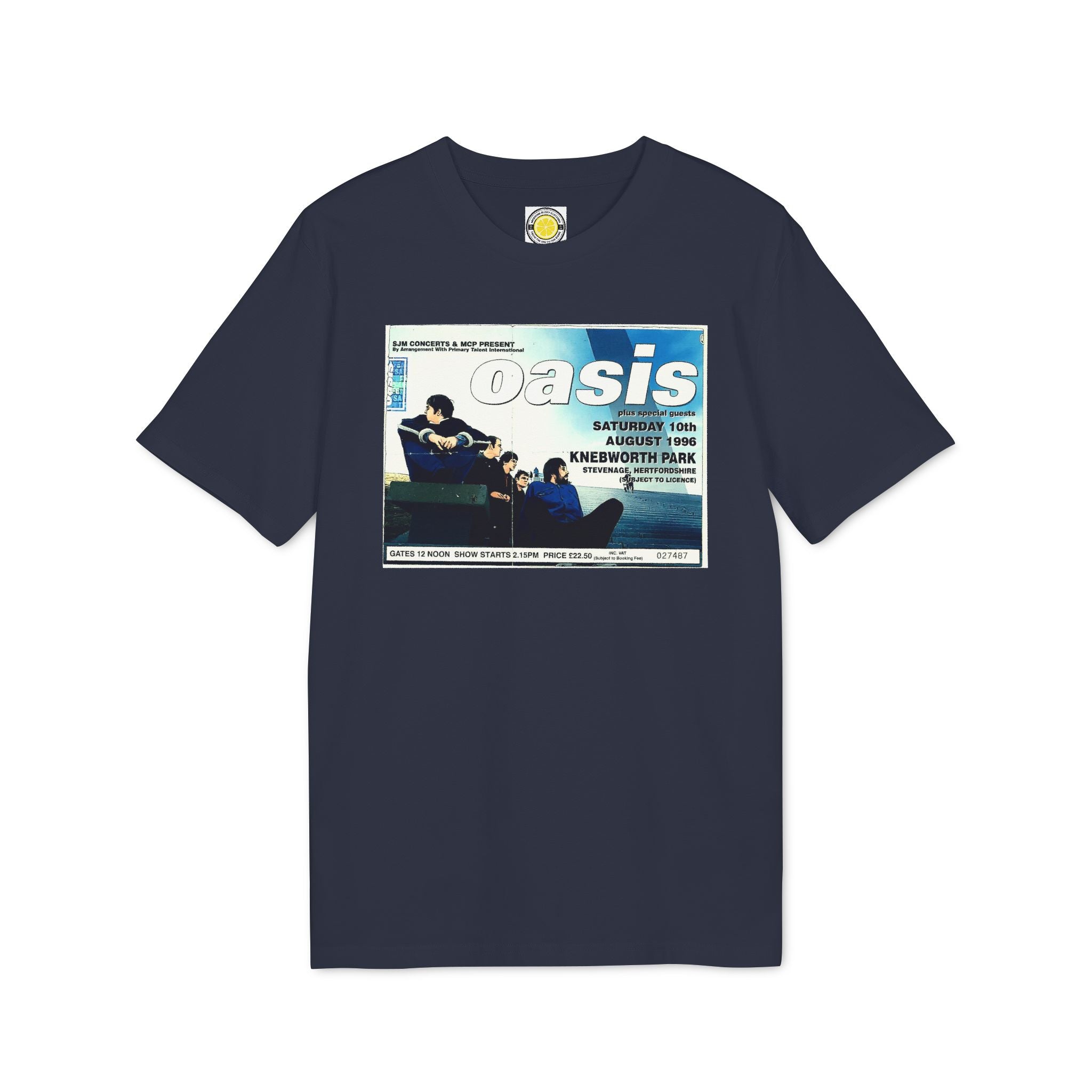 Knebworth 96 Ticket T-shirt (Navy, Light Blue, White, Black, Grey)