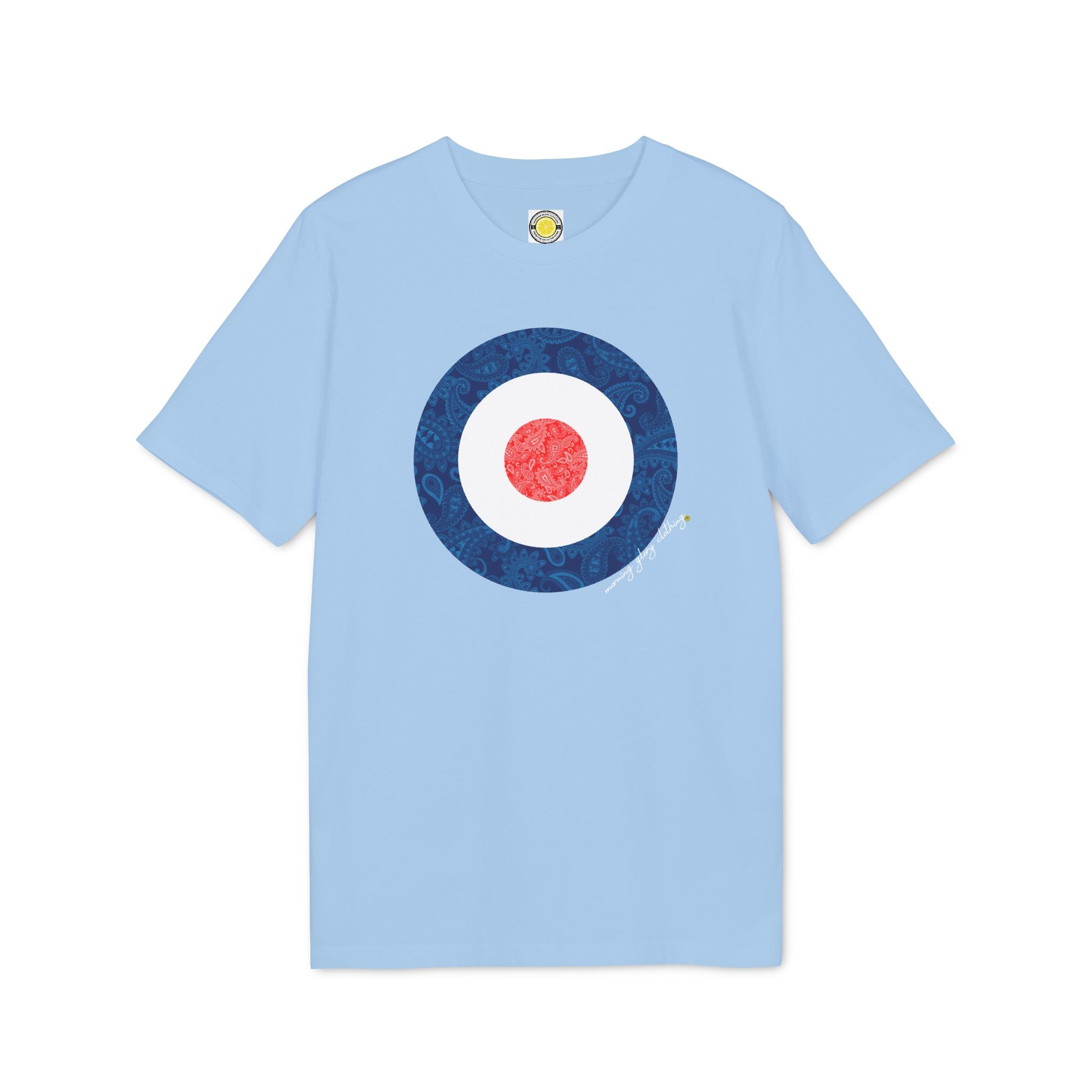Paisley Patterned Mod T-Shirt (White, Red, Light Blue, Grey, Navy)