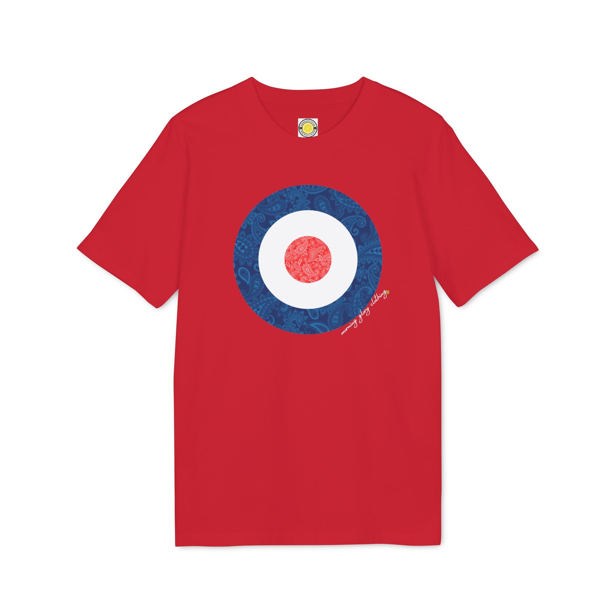 Paisley Patterned Mod T-Shirt (White, Red, Light Blue, Grey, Navy)