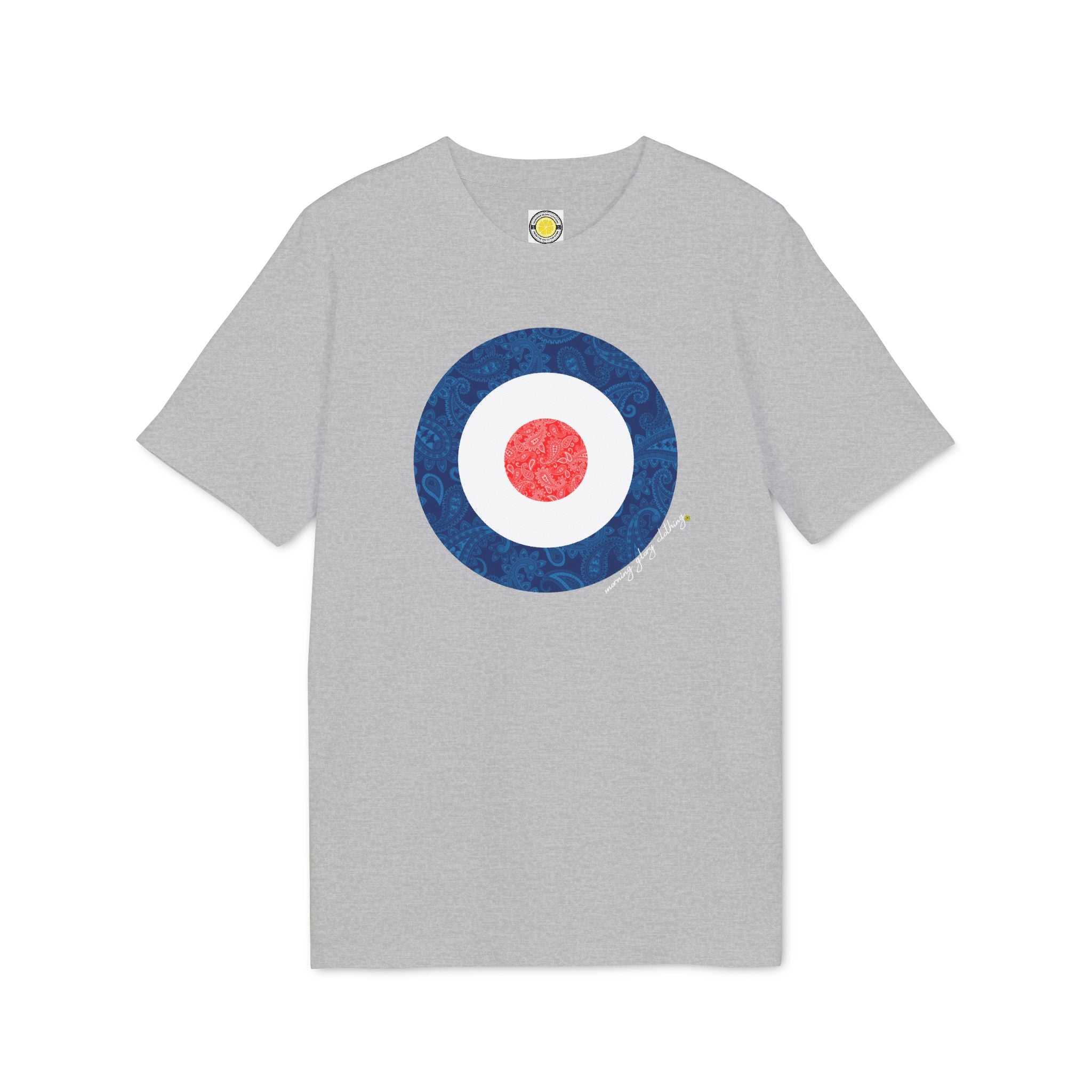 Paisley Patterned Mod T-Shirt (White, Red, Light Blue, Grey, Navy)