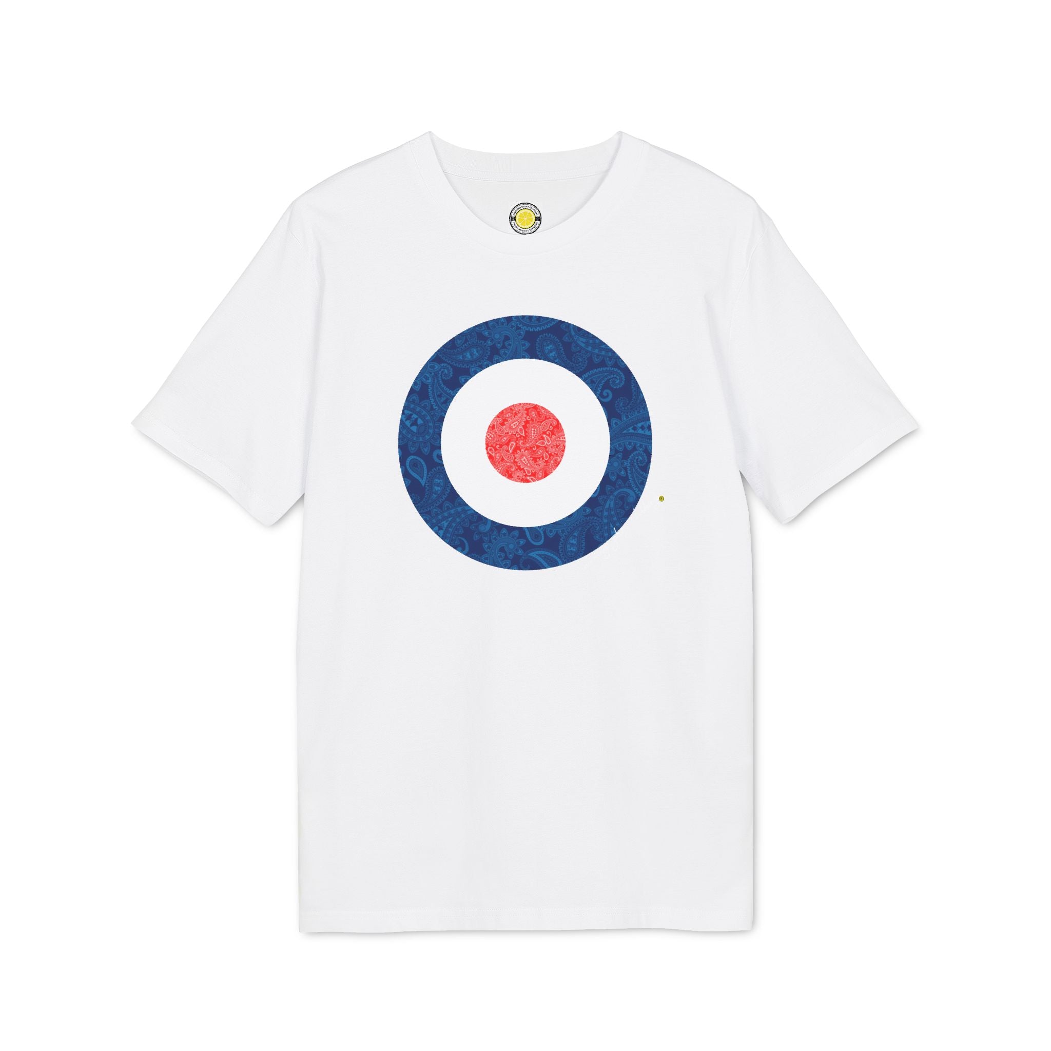 Paisley Patterned Mod T-Shirt (White, Red, Light Blue, Grey, Navy)
